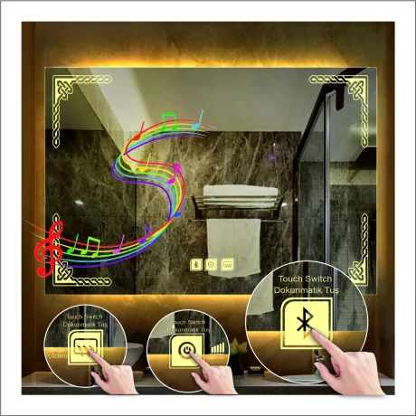 Dikdörtgen Bluetooth Ayna Model 5