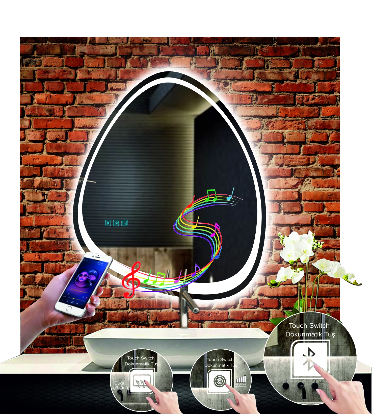 Asimetrik Bluetooth Ayna Model 1 - Görsel 2
